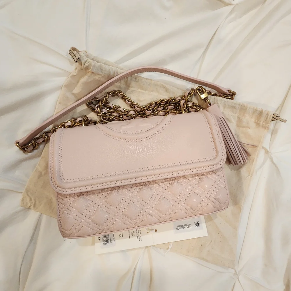 Tory Burch Pink Quilted Shoulder Bag with Gold Chain - BRAND NEW W TAG
